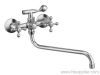 Double Cross Handle Wall Mount Kitchen Faucet