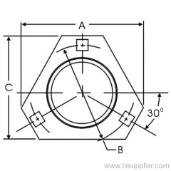 Triangular 3-Bolt Hole Self-Aligning Mounting Flanges fit Bearing insert and bearing unit farm spare parts