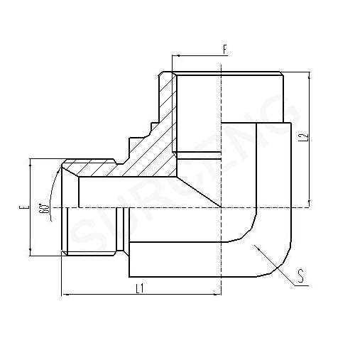 90 ELBOW BSP MALE 60 SEAT/BSP FEMALE ISO 1179