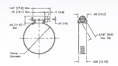 American Type Hose Clamps(Screw: 5/16