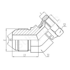 45 ELBOW JIC MALE 74 CONE