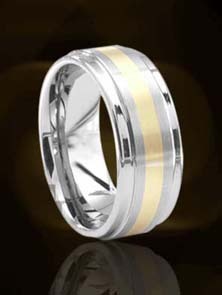 Fashion men's ring with gold inlay tungsten jewelry