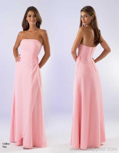 pink chiffon evening dress