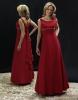 red chiffon evening dress