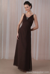 brown evening dress