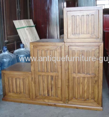Elm wood stair cabinet