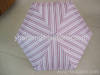 5 fold umbrella pongee stripe