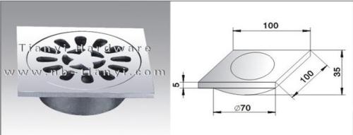 Square High Grade Casting Stainless Steel Floor Drain