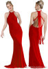 red chiffon evening dress