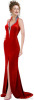red satin evening dress