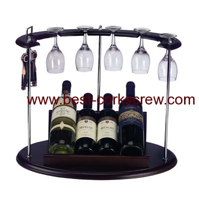 wine holder corkscrew and glass rack