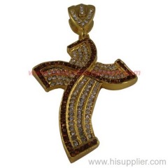 HIP HOP gold cross pendant