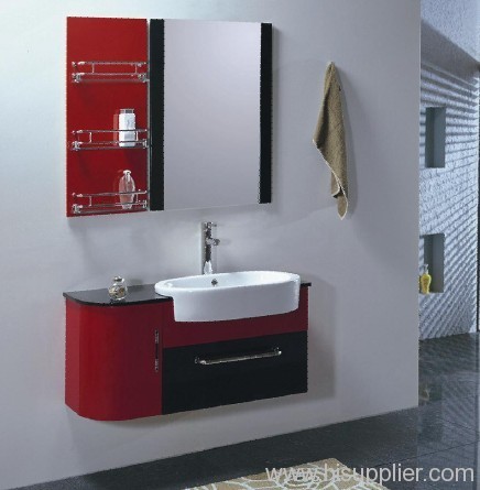 Red PVC Bathroom Vanity