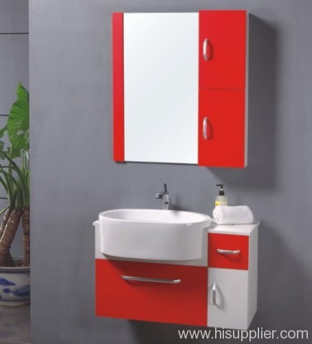 Red PVC Bathroom Vanity