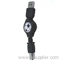 USB AM to printer Retractable cable