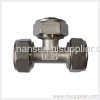 Nickel-Plated Brass Equal Tee Fitting