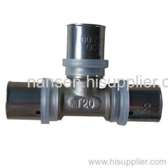 Nickel-Plated Brass PAP Press Equal Tee Fitting