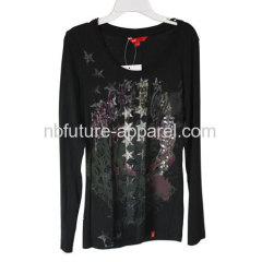 Black Knit Long Sleeve Top