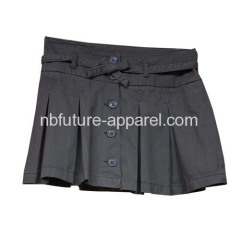 Kakhi Pleated Short Skirt