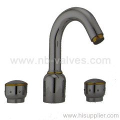 Gold modified double-handle basin mixer
