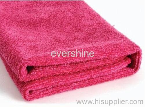 Microfiber checked weftknitting towel