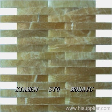 3 D marble mosaic Yellow Onyx