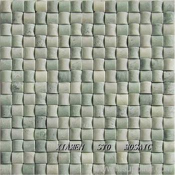 3 D marble mosaic Ming Green