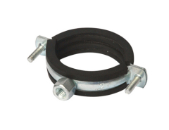 Pipe clamp with rubber and nuts