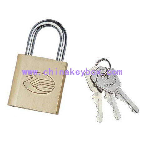 Push brass padlock