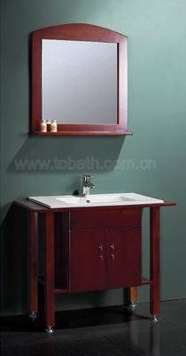 Wood bathroom cabinet