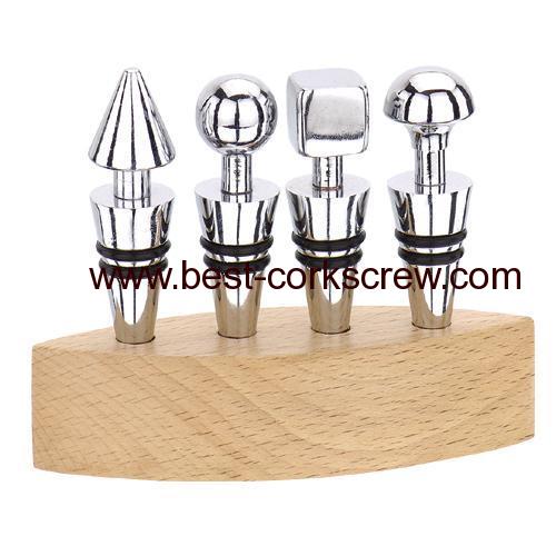 Wine Stopper sets Wooden Stand