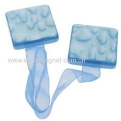 water blue curtain holder