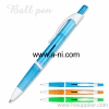 translucent colored plastic push action ballpoint pen
