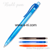 frosted translucent colored plastic push action ballpoint pen