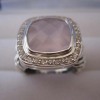 sterling silver ring 11mm rose quartz albion ring 925 silver ring designer jewelry