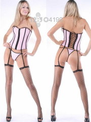 Elegant satin corset lingerie set