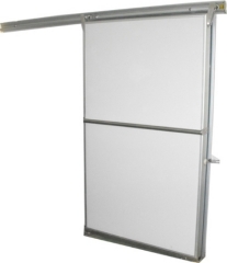 light type sliding freezer doors with white coated door panels