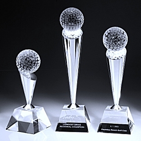 crystal golf trophy