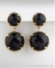 925 sterling silver black drop earrings