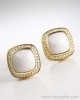 18k gold jewelry white agate albion earrings