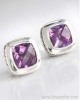 14mm amethyst ablion earrings 925 Silver jewelry