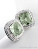 925 silver studded jewelry 11mm Prasiolite Albion Earrings