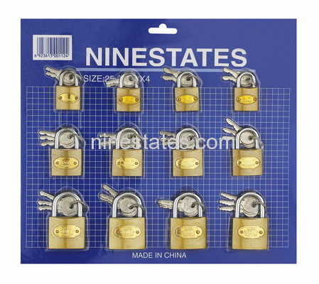 Imitate brass padlock & skin card (32,38,50)*4