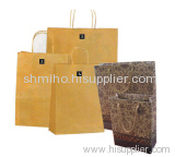 Kraft paper bag with twisted paper handled