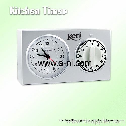 silver cover plastic portable digital Kitchen Timer and clock
