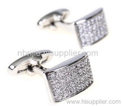2011 Fashion 64 White Zircons Crystal Cuff-links