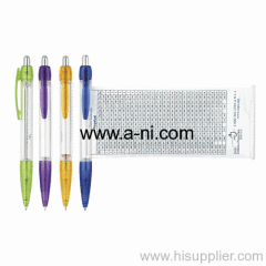 plastic push action Scroll flag and poster banner ball pen