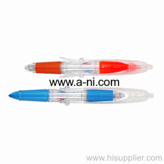 plastic rotatable cap Multifunction twist pens and highlighter