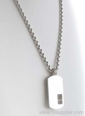 silver dog tag & dog tag necklace 925 sterling silver dog tag yurman silver necklace