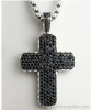 men's jewelry cross pendant 925 silver studded jewelry pave chevron double sided cross pendant